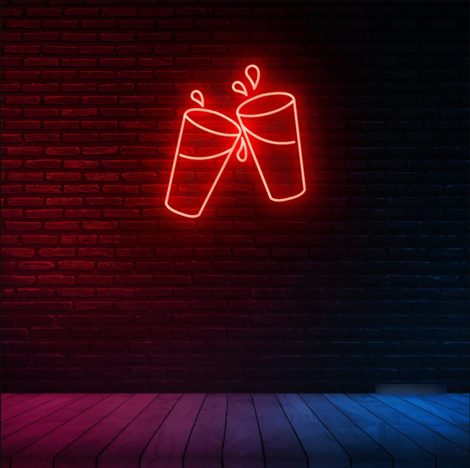 Cheers! Pint Glasses Neon Sign - 50cm/75cm/100cm - mancavesuperstore