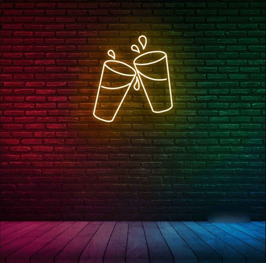 Cheers! Pint Glasses Neon Sign - 50cm/75cm/100cm - mancavesuperstore