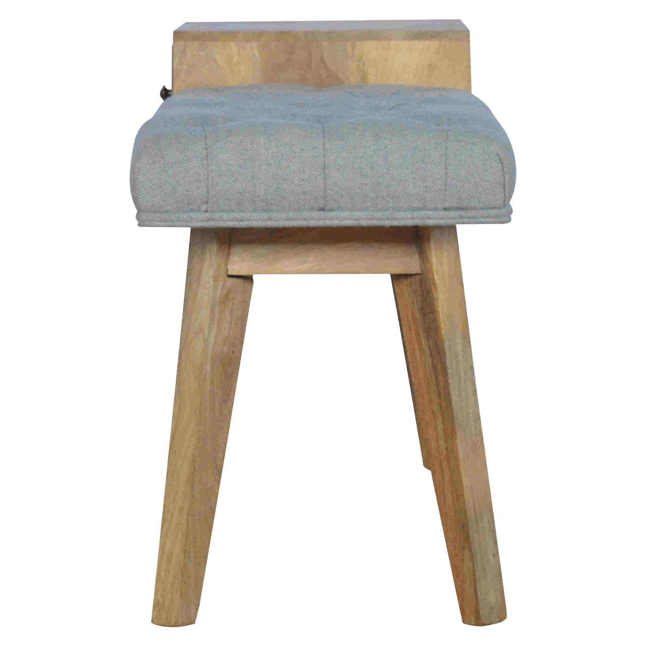 Grey Tweed 'Telephone' Bench with 1 Drawer - mancavesuperstore