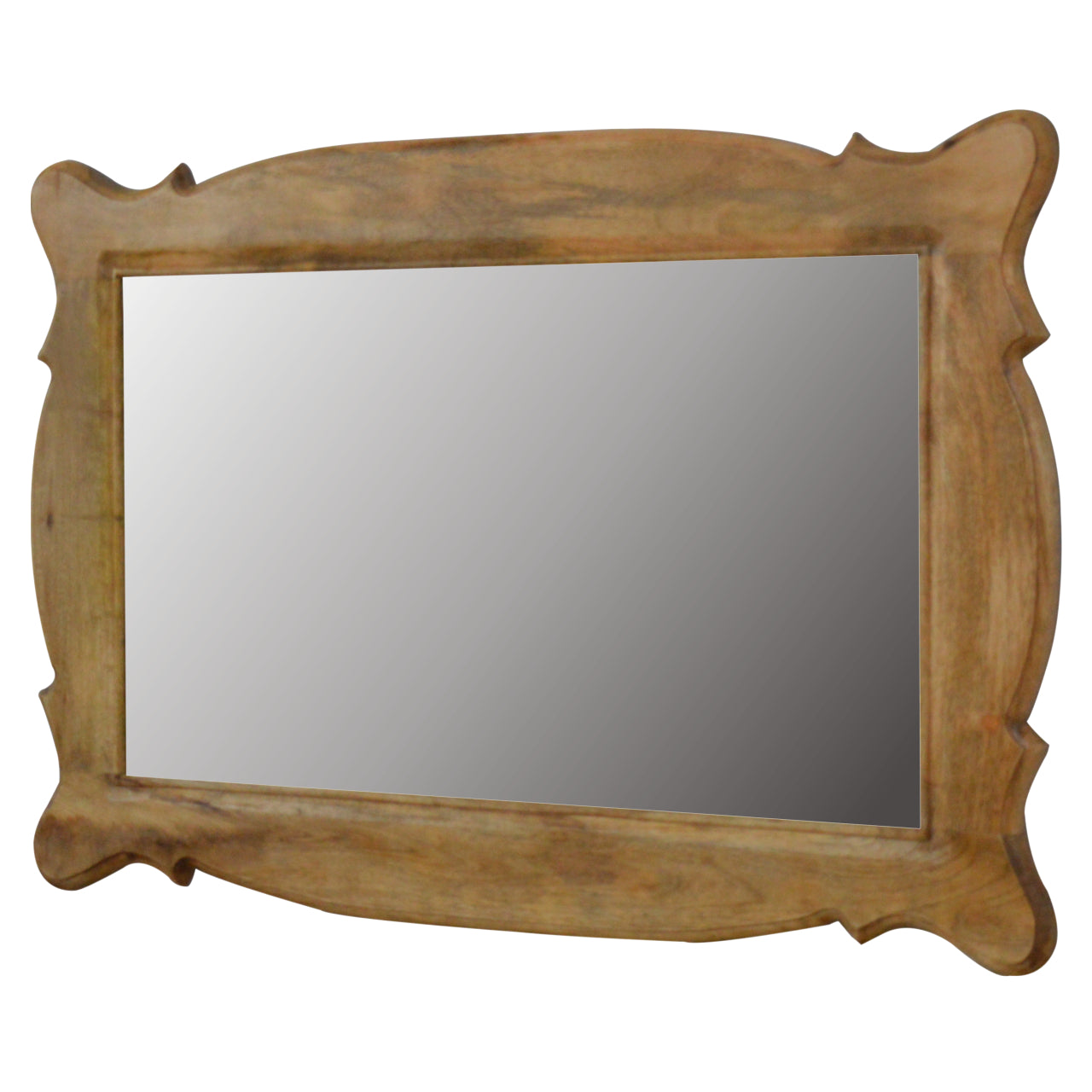 Wooden Hand Carved Oblong Frame with Mirror - mancavesuperstore