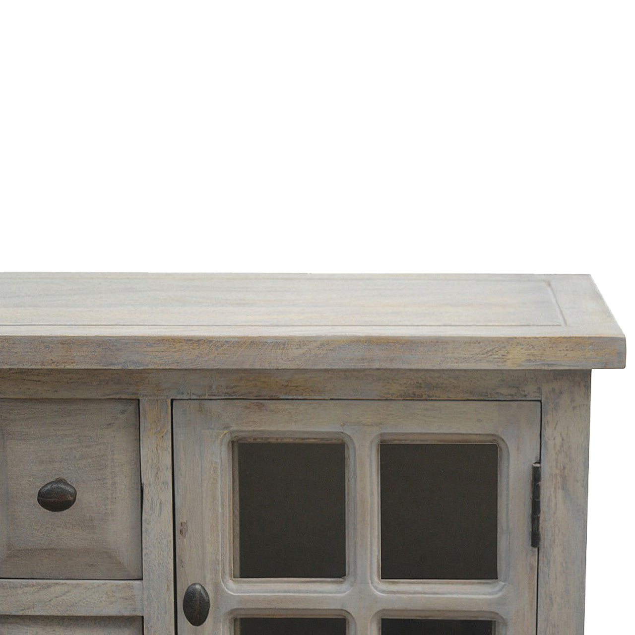2 Door 4 Drawer Stone Acid Wash Glazed Console Table