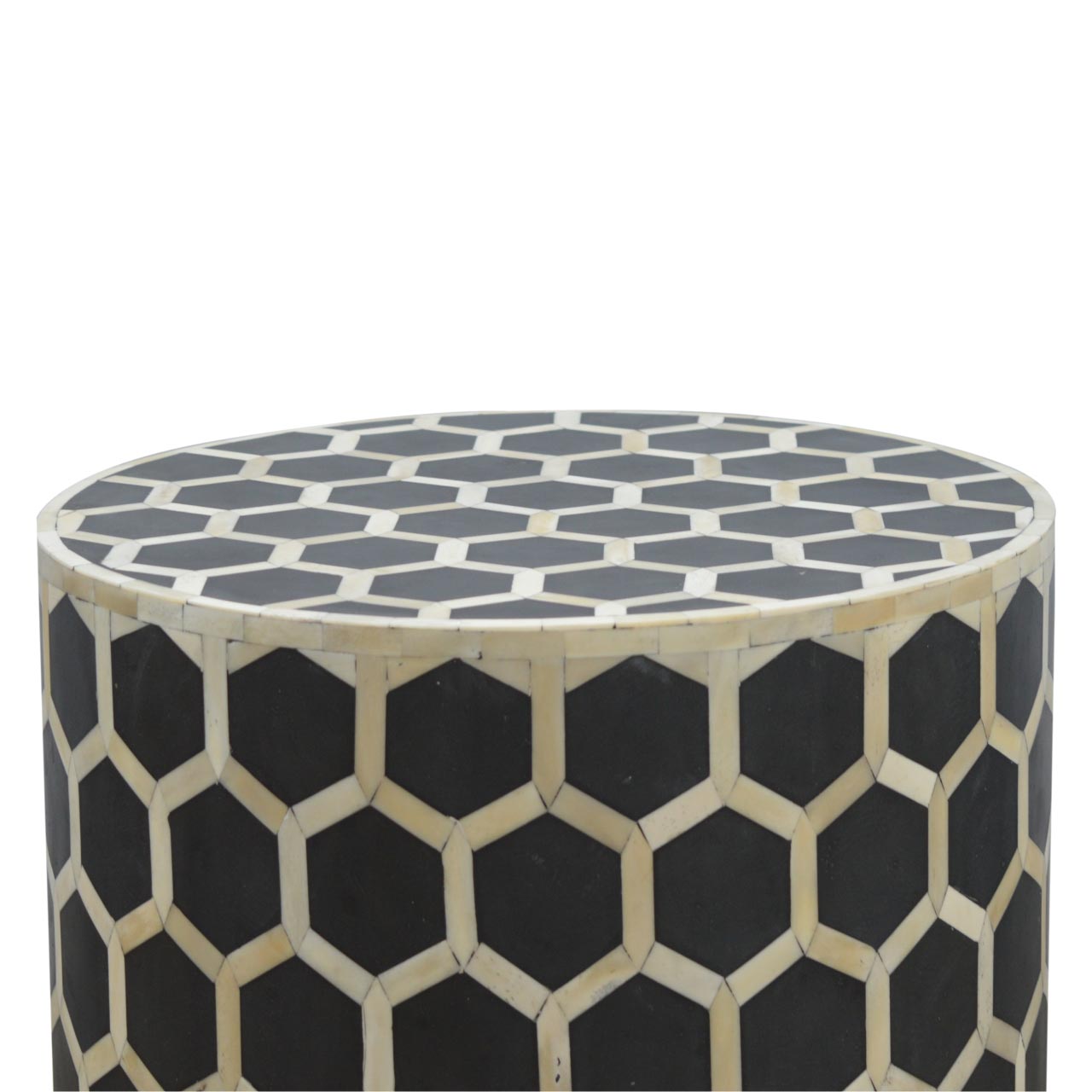 Bone Inlay Occasional Stool - mancavesuperstore