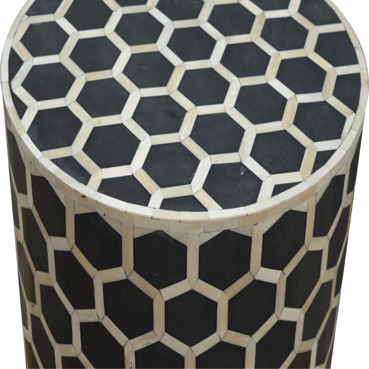 Bone Inlay Occasional Stool - mancavesuperstore