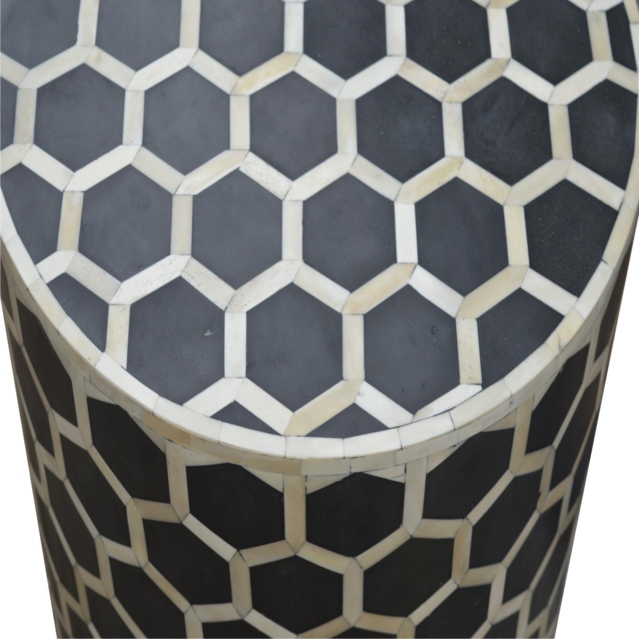 Bone Inlay Occasional Stool - mancavesuperstore