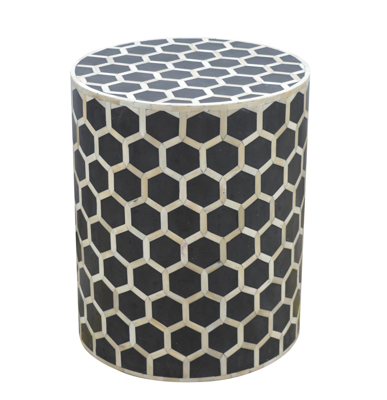 Bone Inlay Occasional Stool - mancavesuperstore