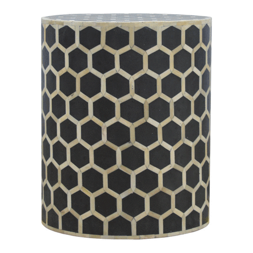 Bone Inlay Occasional Stool - mancavesuperstore