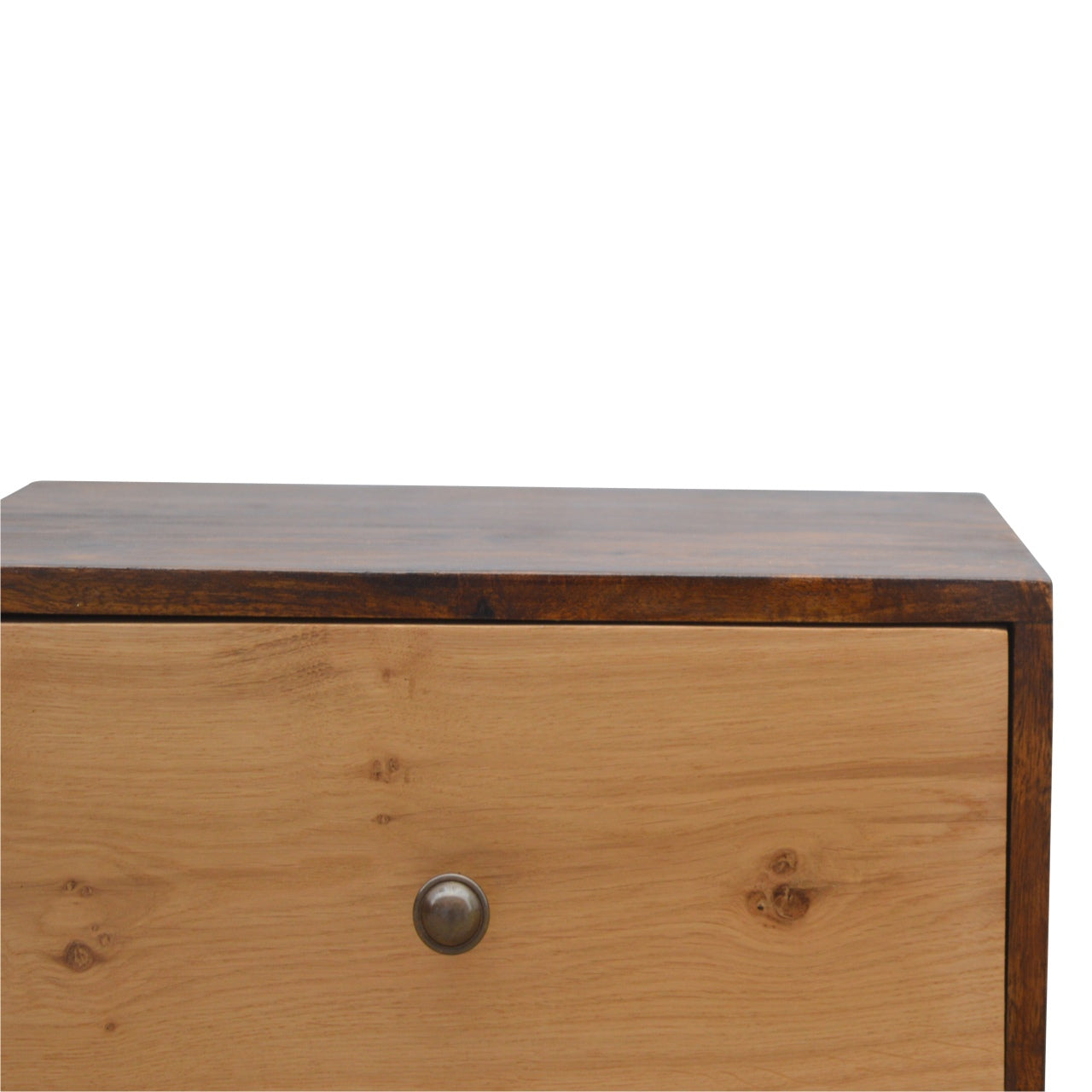 2 Drawer Unit with Oak Wood Drawer Fronts - mancavesuperstore