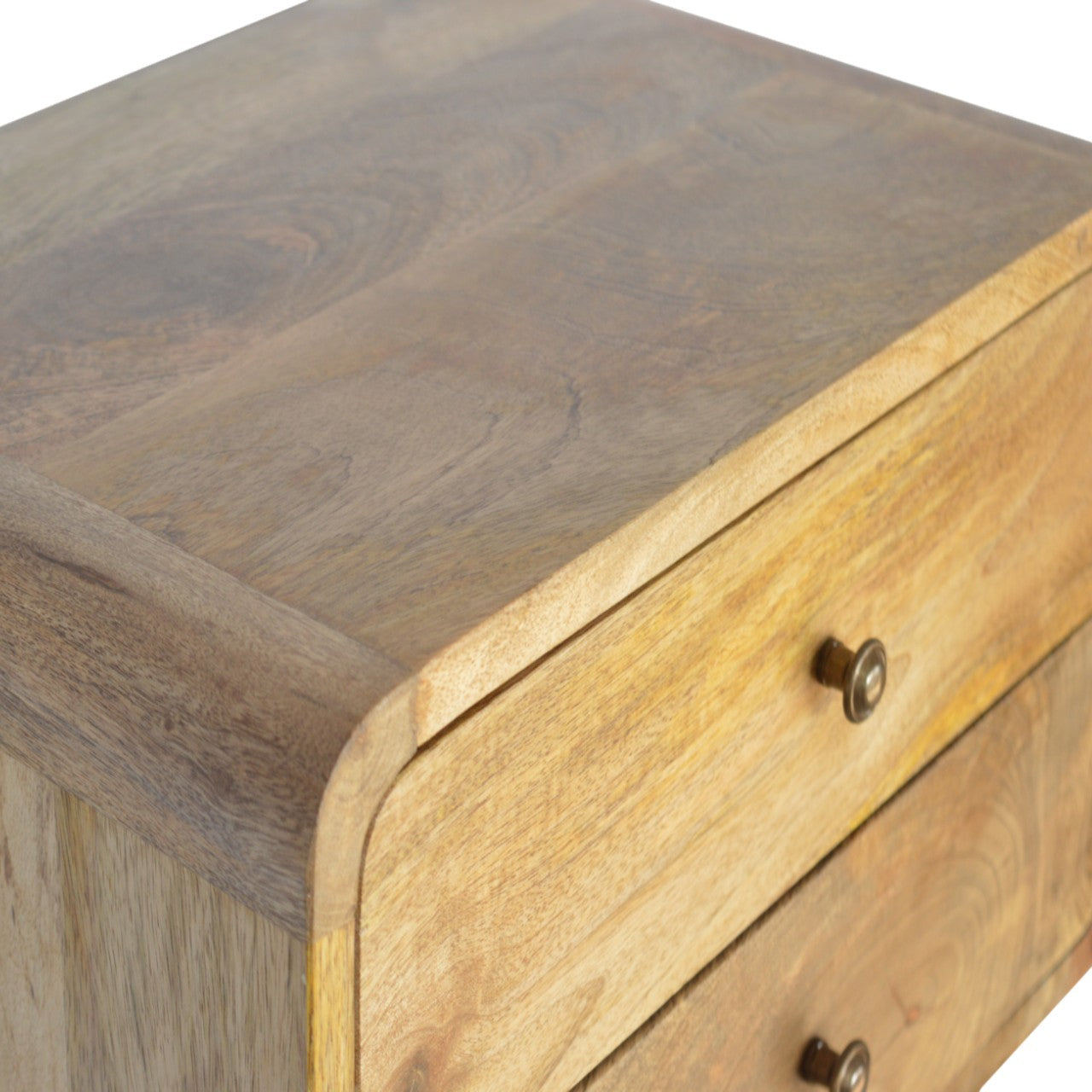 2 Drawer Curved Wall Mounted Oak-Style Unit - mancavesuperstore