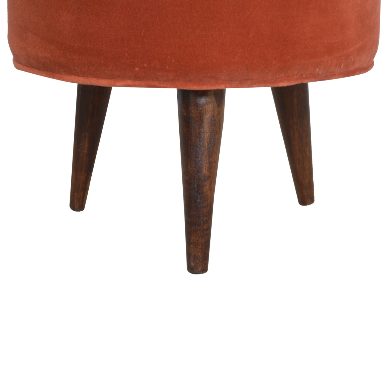 Brick Red Coloured Velvet Nordic Style Footstool - mancavesuperstore