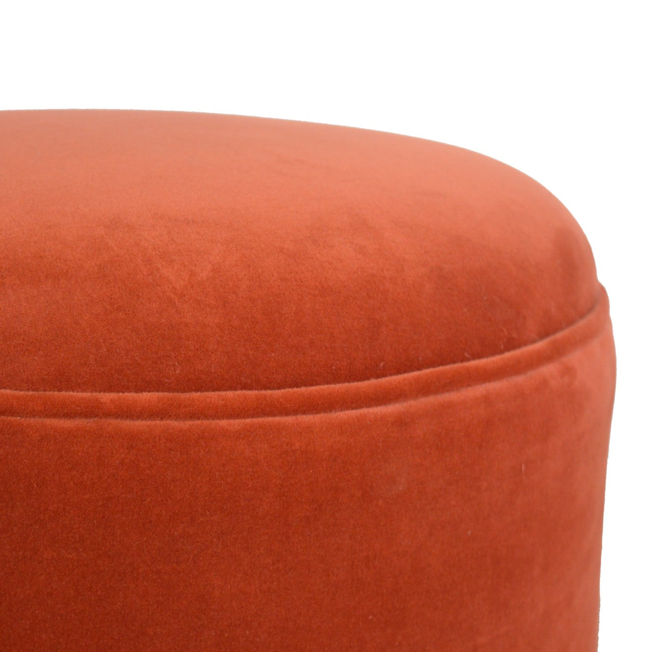 Brick Red Coloured Velvet Nordic Style Footstool - mancavesuperstore