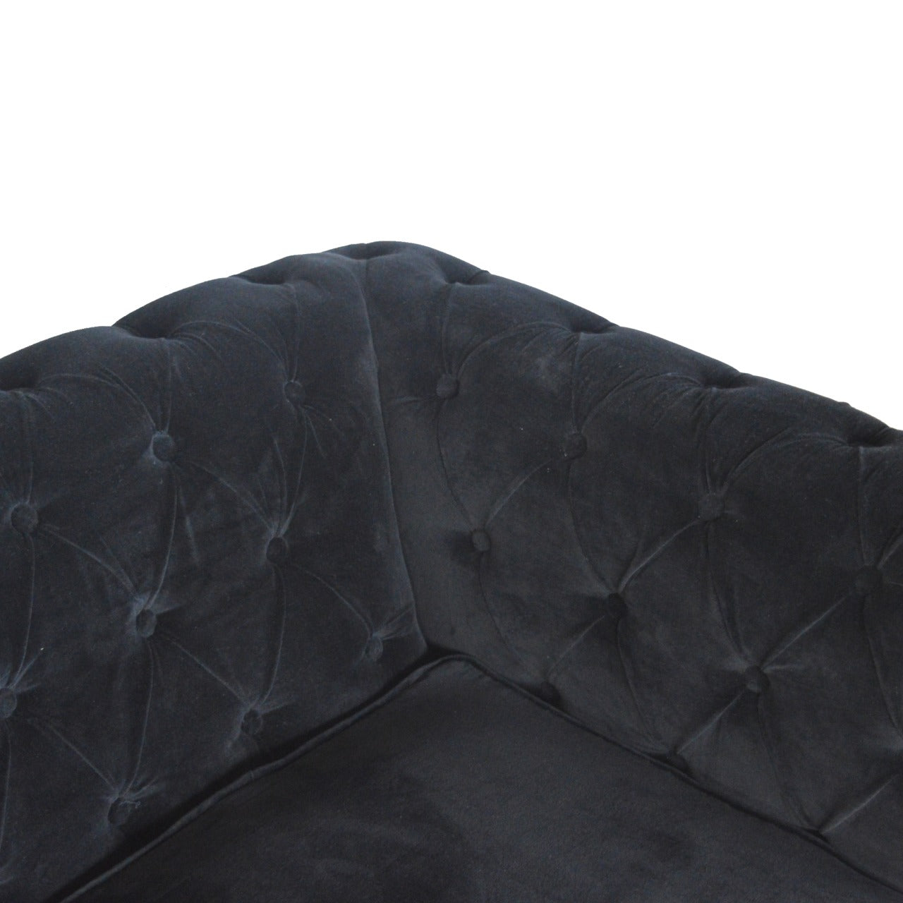 Black Velvet Chesterfield Man Cave Sofa - mancavesuperstore