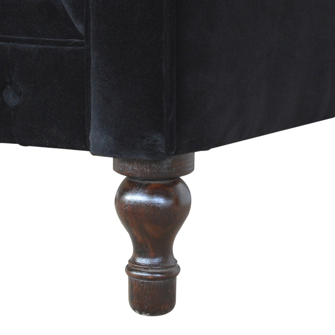Black Velvet Chesterfield Man Cave Sofa - mancavesuperstore