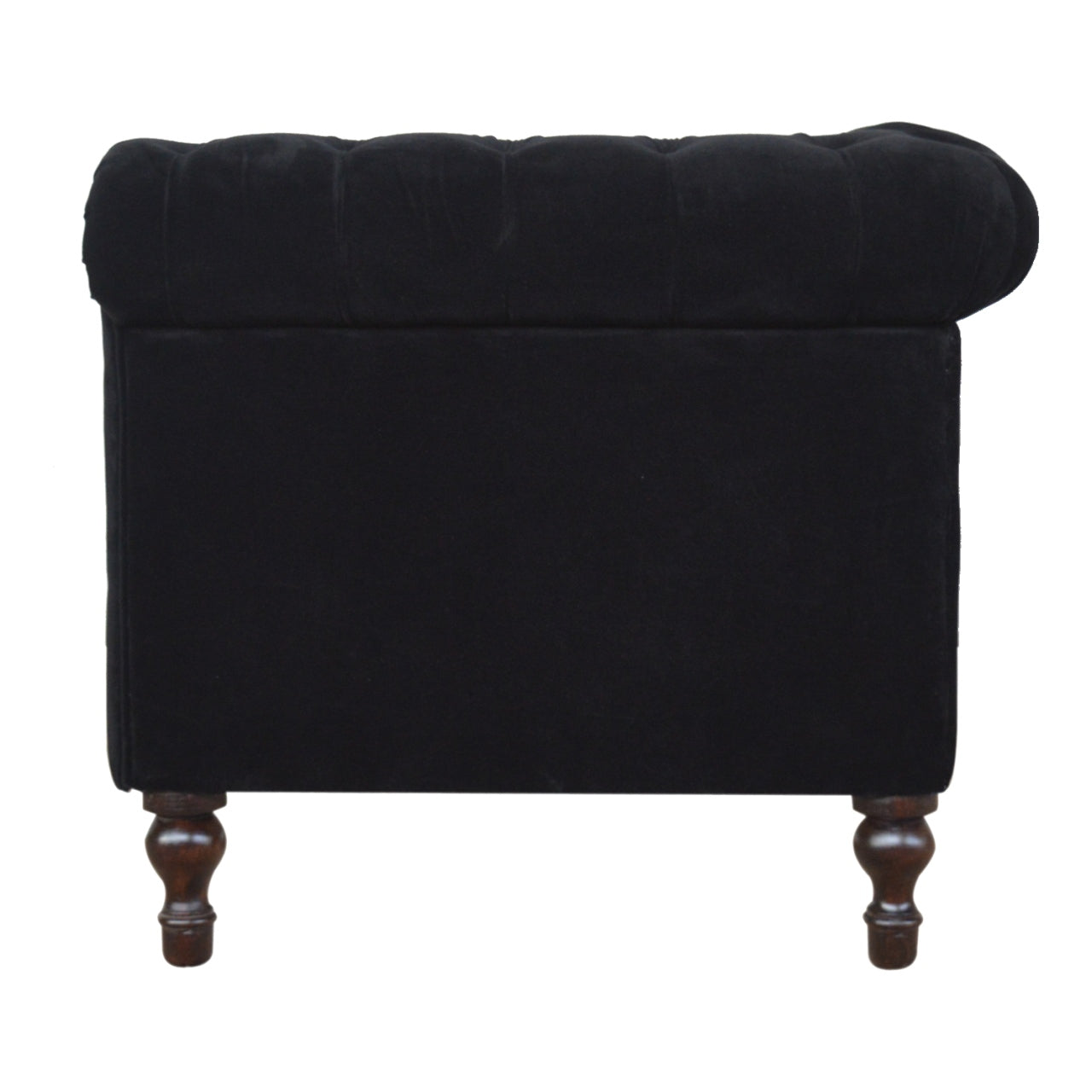 Black Velvet Chesterfield Man Cave Sofa - mancavesuperstore