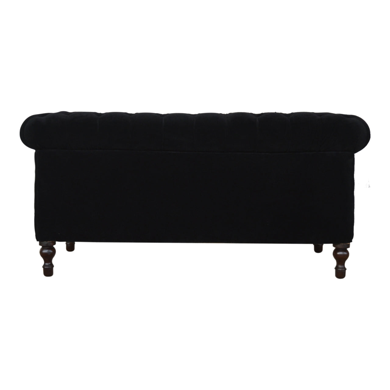 Black Velvet Chesterfield Man Cave Sofa - mancavesuperstore