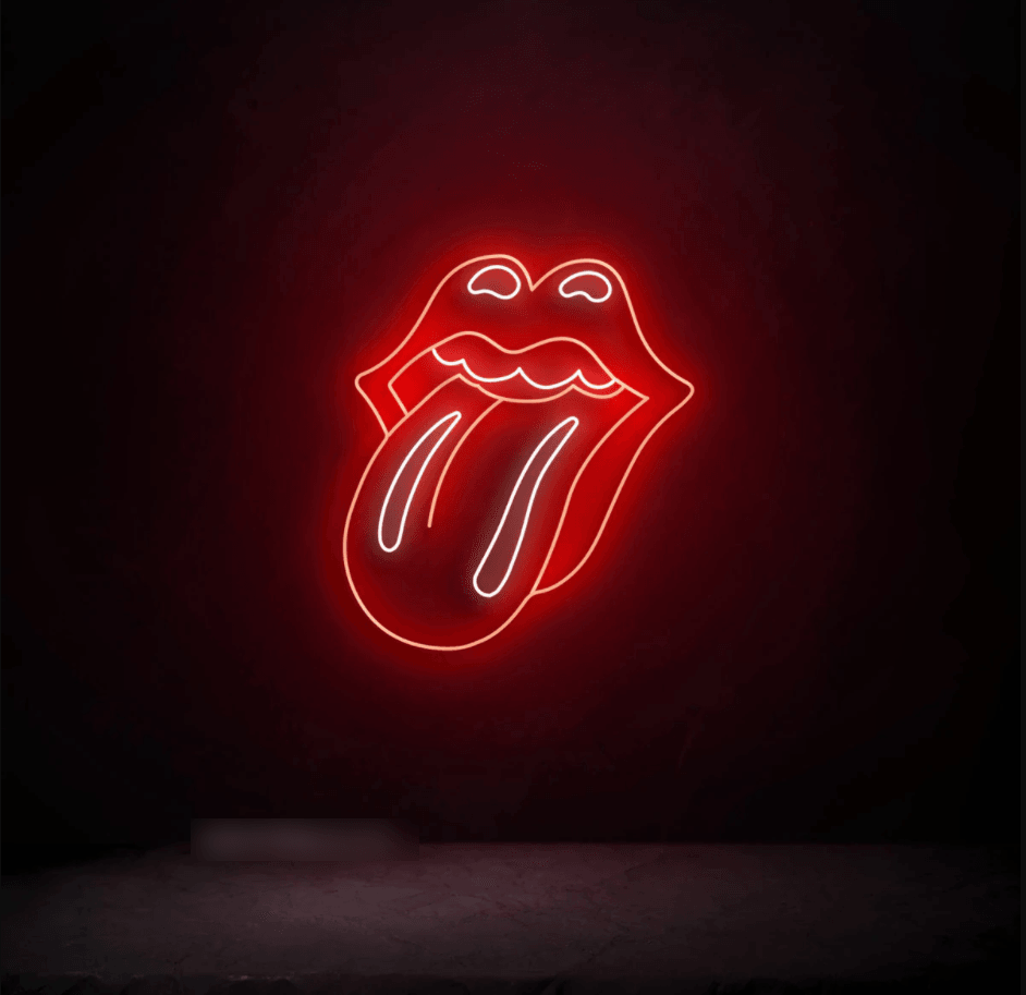 Stones Lips Neon Sign - 50cm/75cm/100cm - mancavesuperstore