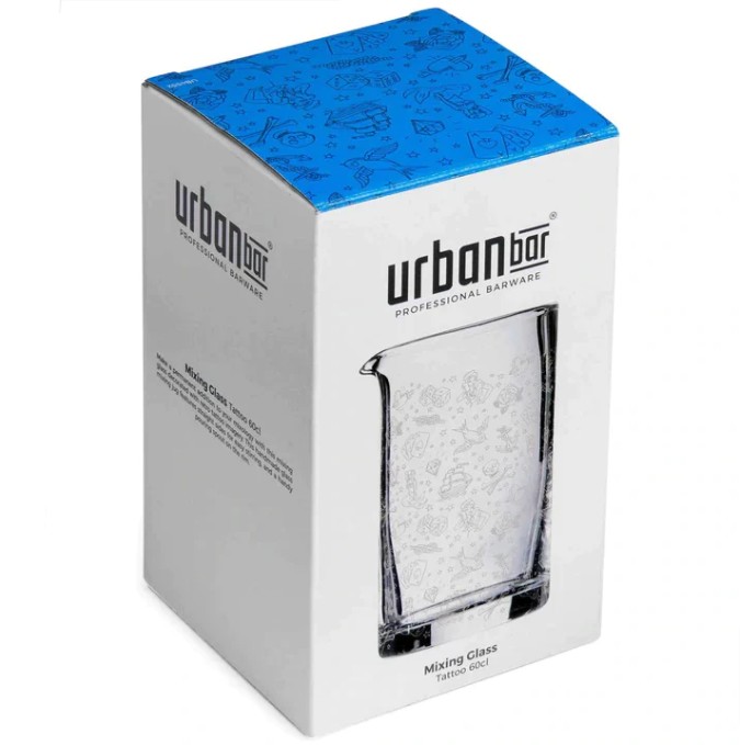 Urban Bar Tattoo Glass Cocktail Mixing Jug 80cl - mancavesuperstore