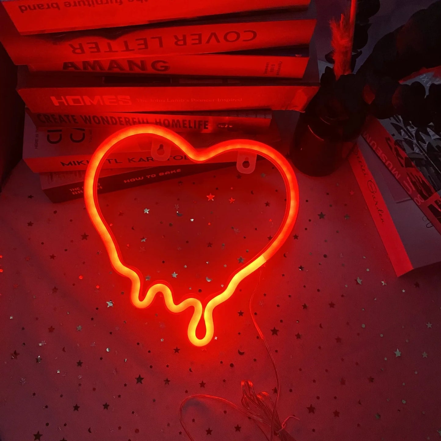 Mouth, Lip, Heart, Wings Neon Sign