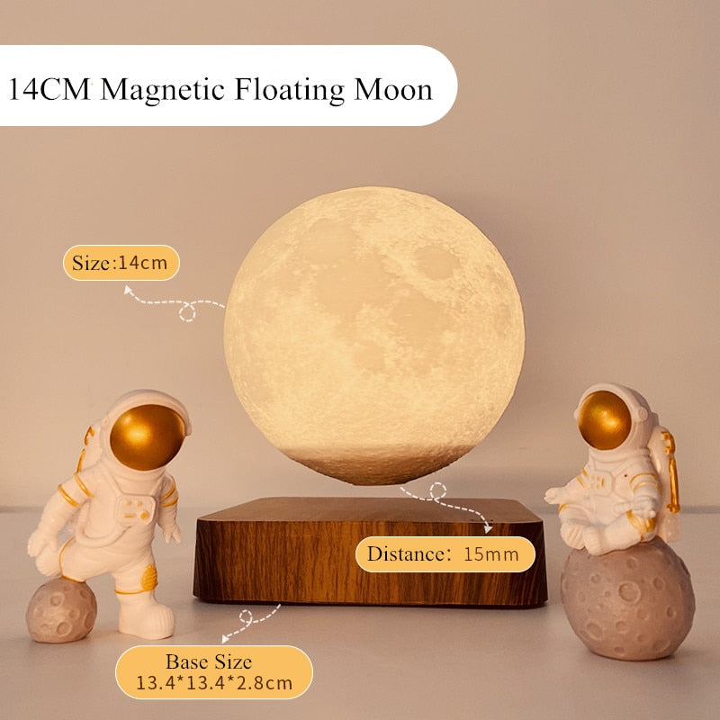 Levitating Magnetic Moon or Planet Night Light - 5 Options