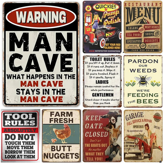 Vintage Man Cave Signs
