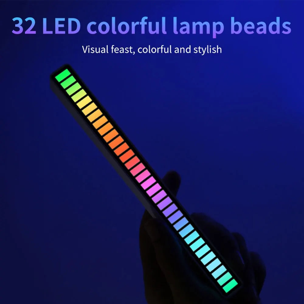 32 LEDS Smart RGB Light Bar LED Light Music Rhythm Ambient Pickup Lamp With App Control For TV Compute Gaming Desktop Decor