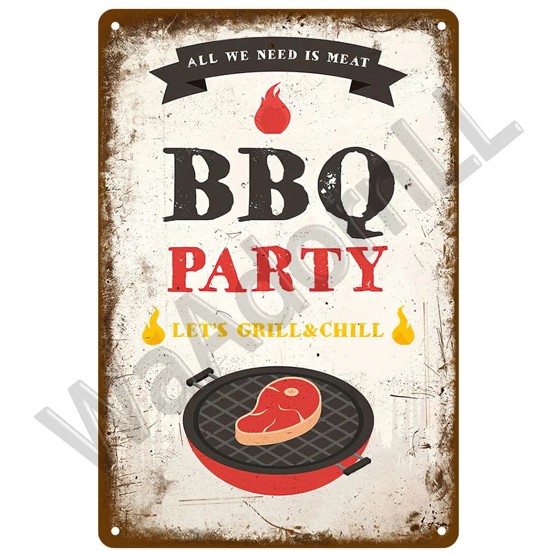 Retro Vintage BBQ Sign