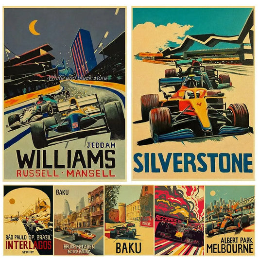 Retro Racing Car Posters