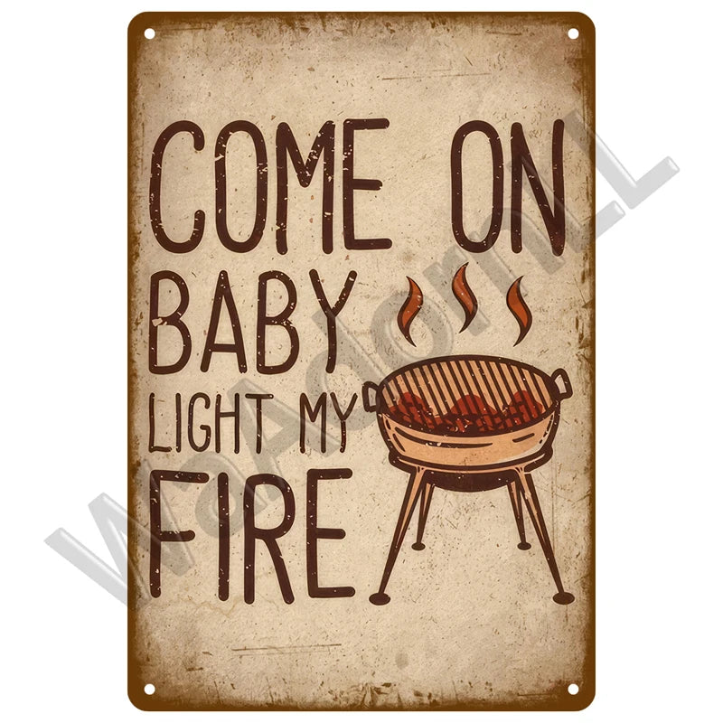 Retro Vintage BBQ Sign