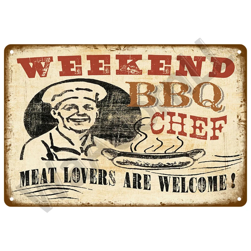 Retro Vintage BBQ Sign