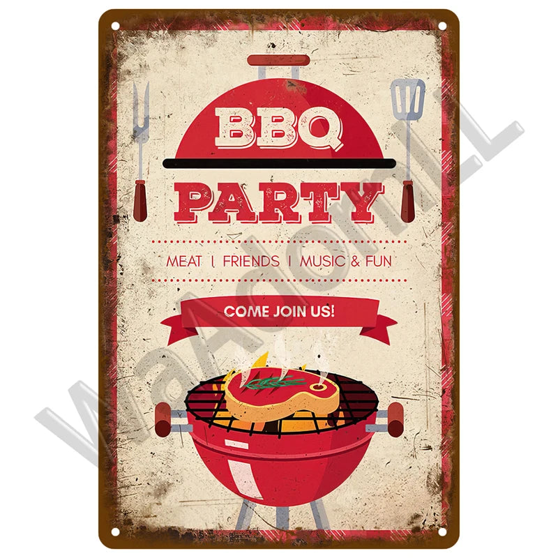 Retro Vintage BBQ Sign