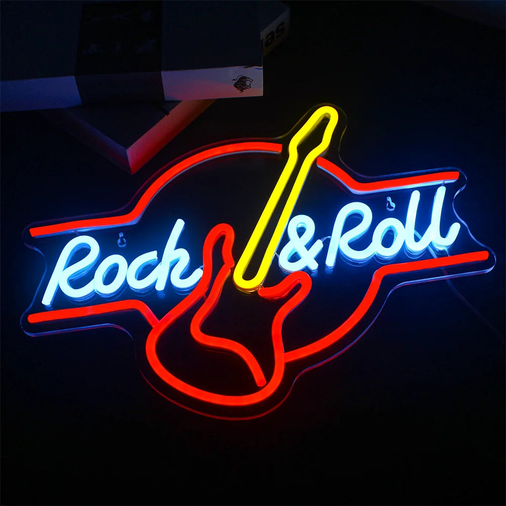 Rock Roll Guitar Neon Signs - Various