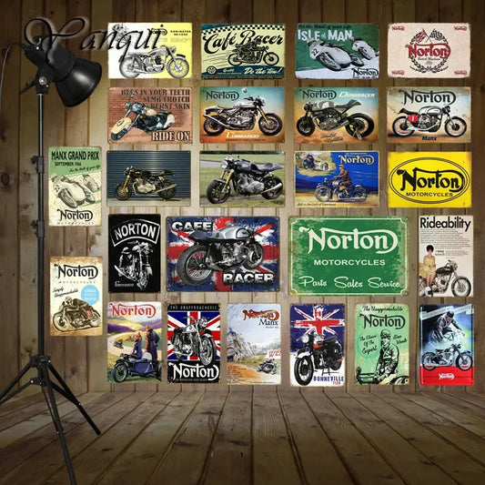 Retro Motorcycle Decor  Sign