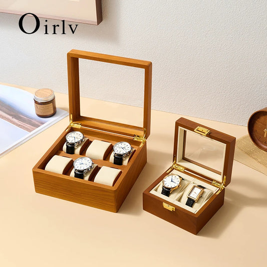Oirlv Wooden Watch Display Box – 1, 2 or 6 Slots