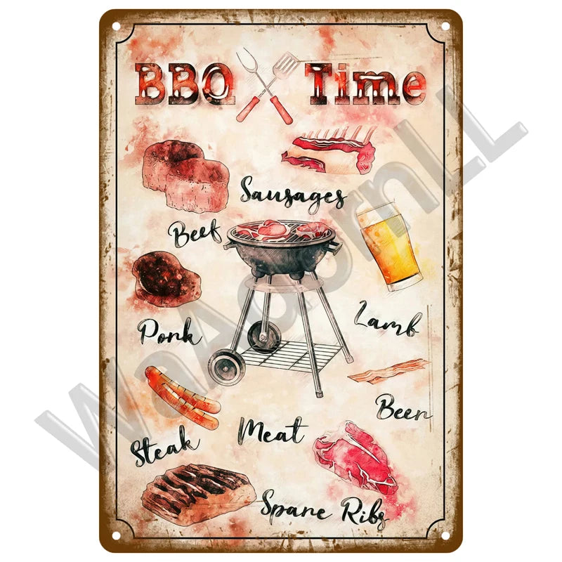 Retro Vintage BBQ Sign