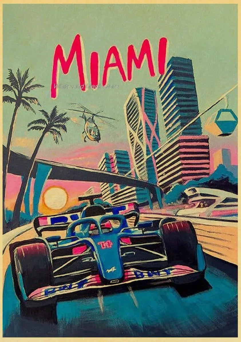 Rectangular Racing Posters Retro Racing Car Posters – mancavesuperstore