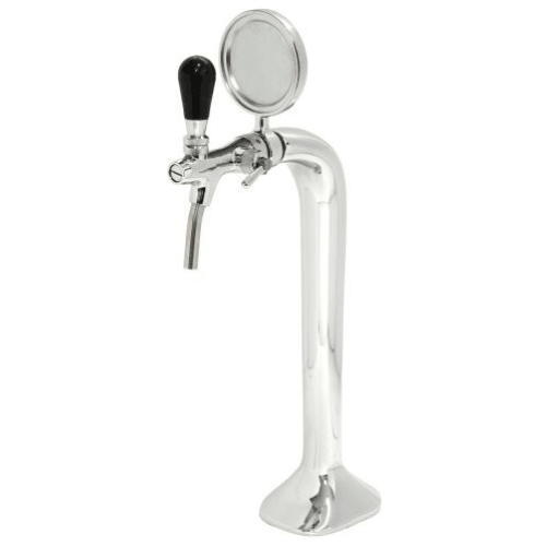 1-Way Metal Beer Tower - Chrome - Single Faucet - mancavesuperstore