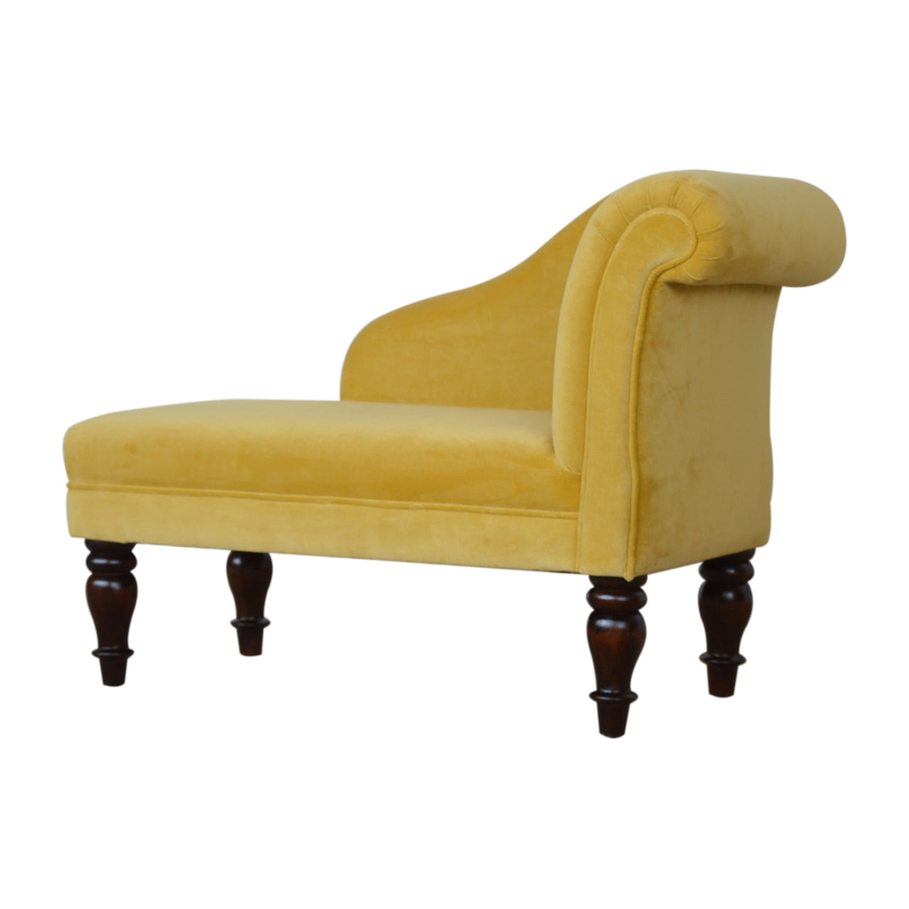 Mustard Velvet Chaise - mancavesuperstore