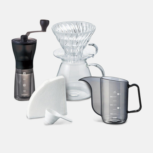 Hario Mini Mill PLUS and Simply Hario V60 Glass Brewing Kit
