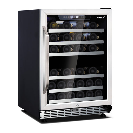 Dual Zone Undercounter Wine Cooler/Fridge - 44 Bottle Capacity - Stainless Steel Finish