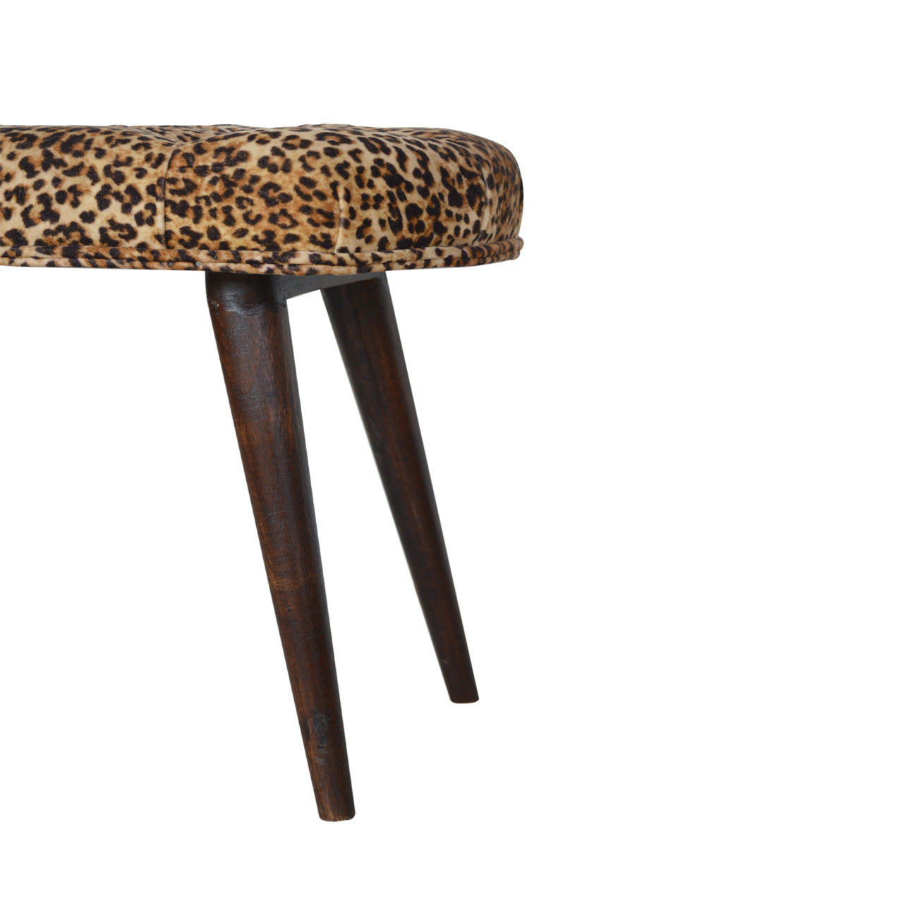 Leopard Print Deep Button Bench - mancavesuperstore