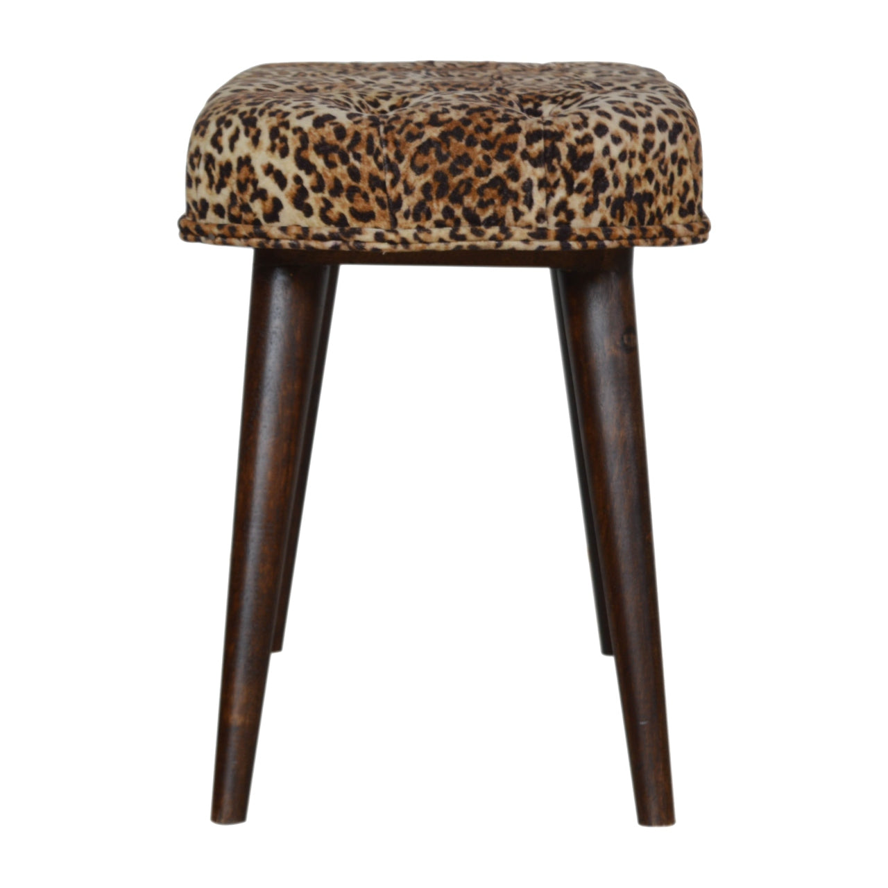 Leopard Print Deep Button Bench - mancavesuperstore