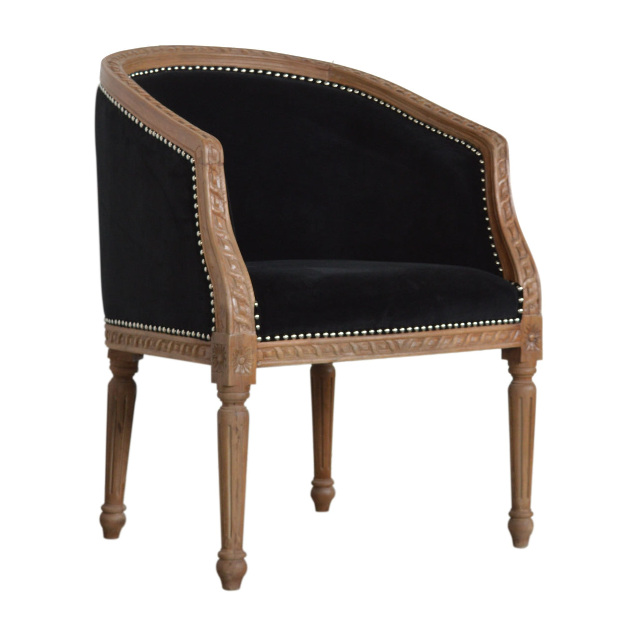 Black Velvet Occasional Chair - mancavesuperstore