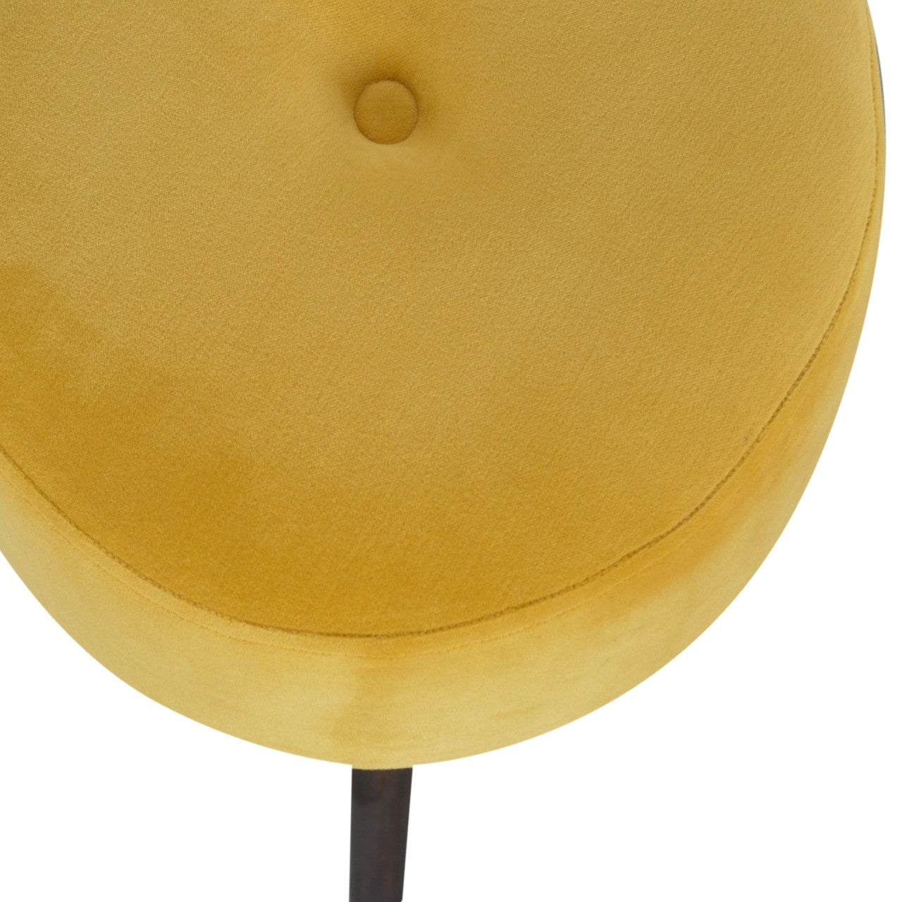 Mustard Velvet Tripod Footstool - mancavesuperstore