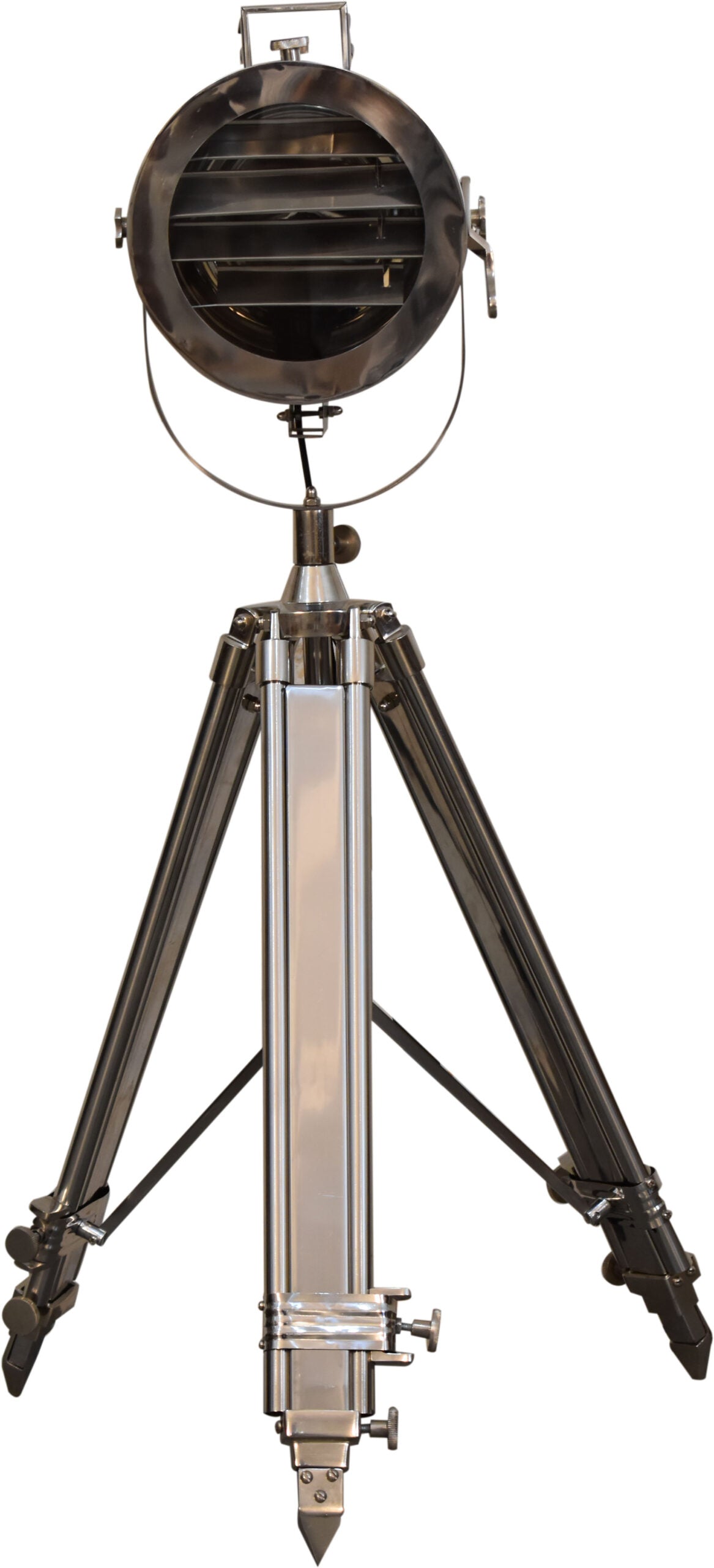 Complete Chrome Tripod Fold Spotlight Floor Lamp - mancavesuperstore