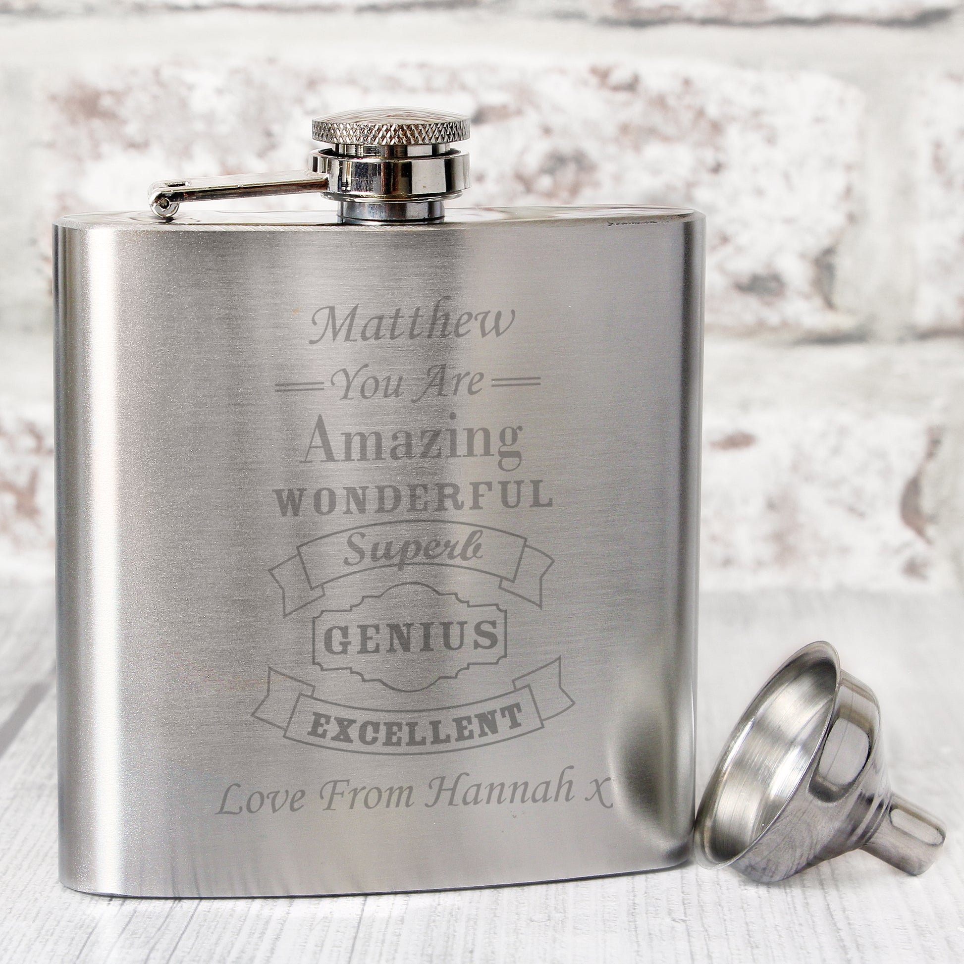 Personalised Vintage Typography Hip Flask