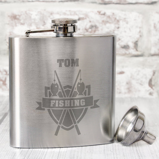 Personalised Fishing Hip Flask