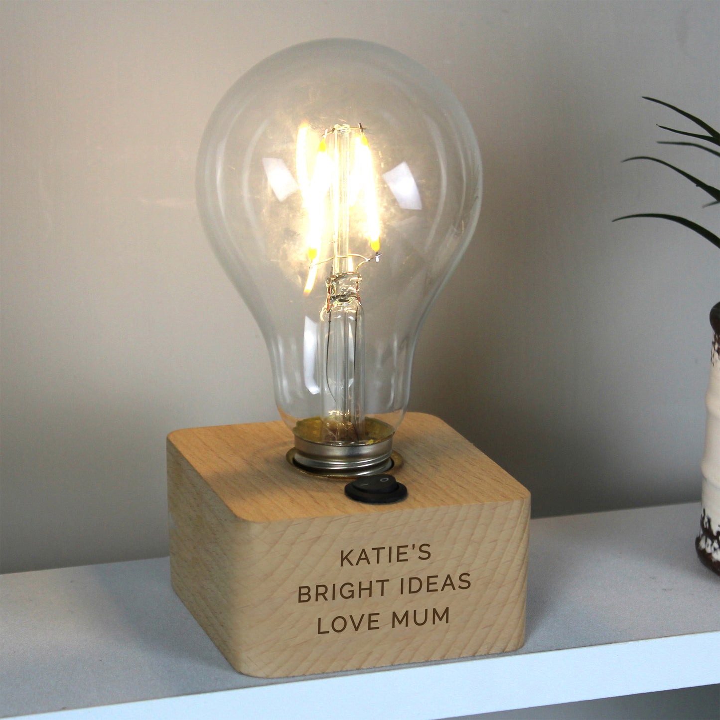 Personalised Message LED Bulb Table Lamp