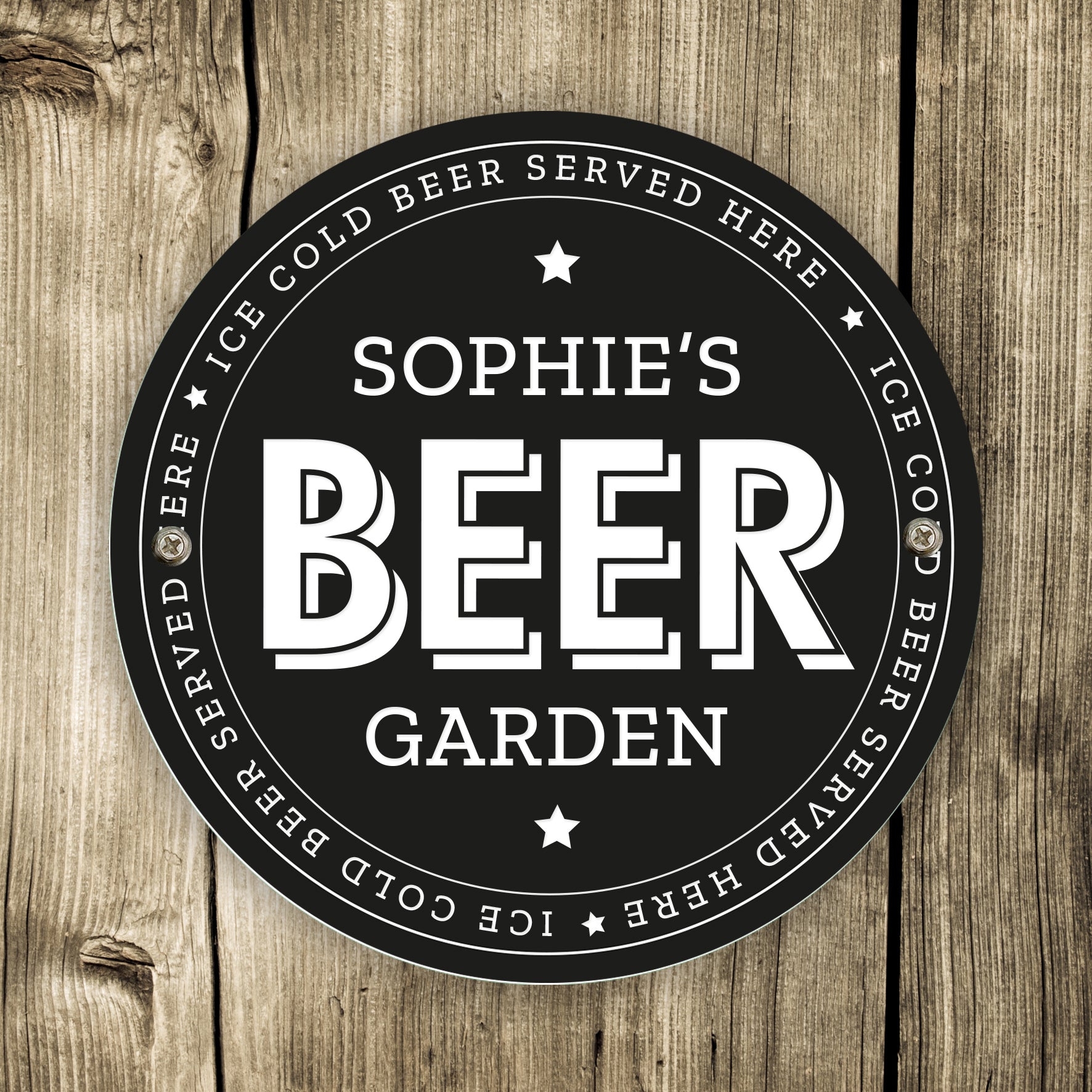 Personalised Beer Garden Wall Plaque - Black - mancavesuperstore