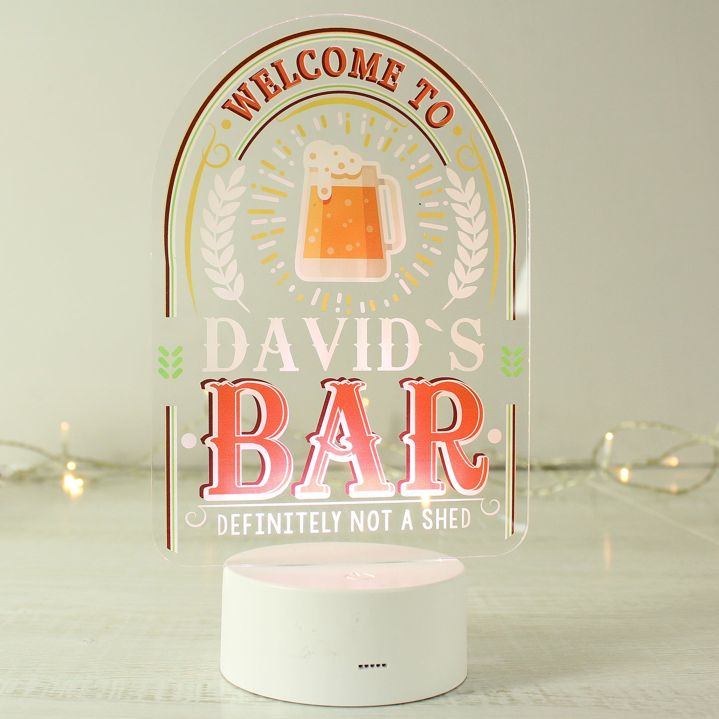Personalised Light-up Bar Sign