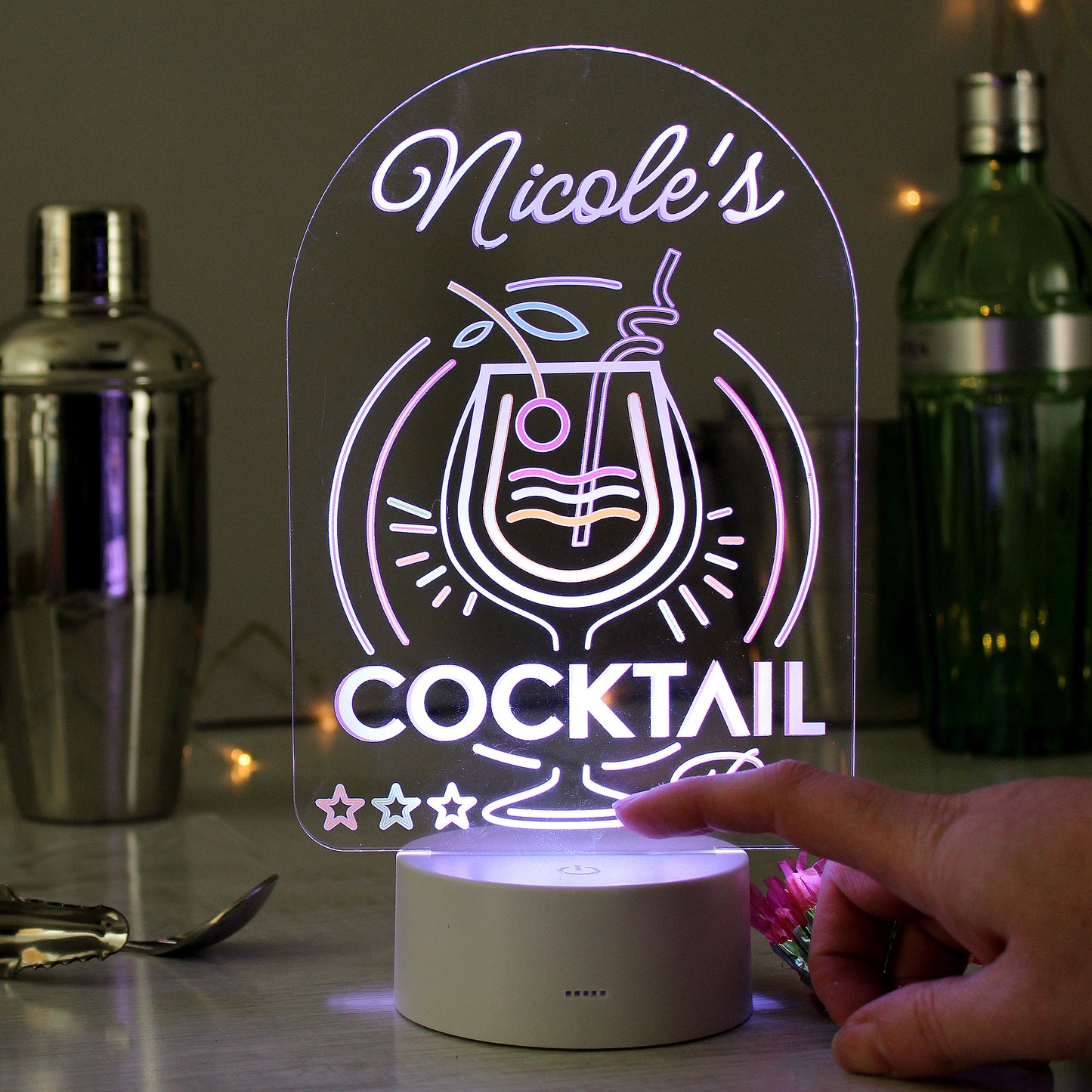 Personalised Light-up Cocktail Bar Sign
