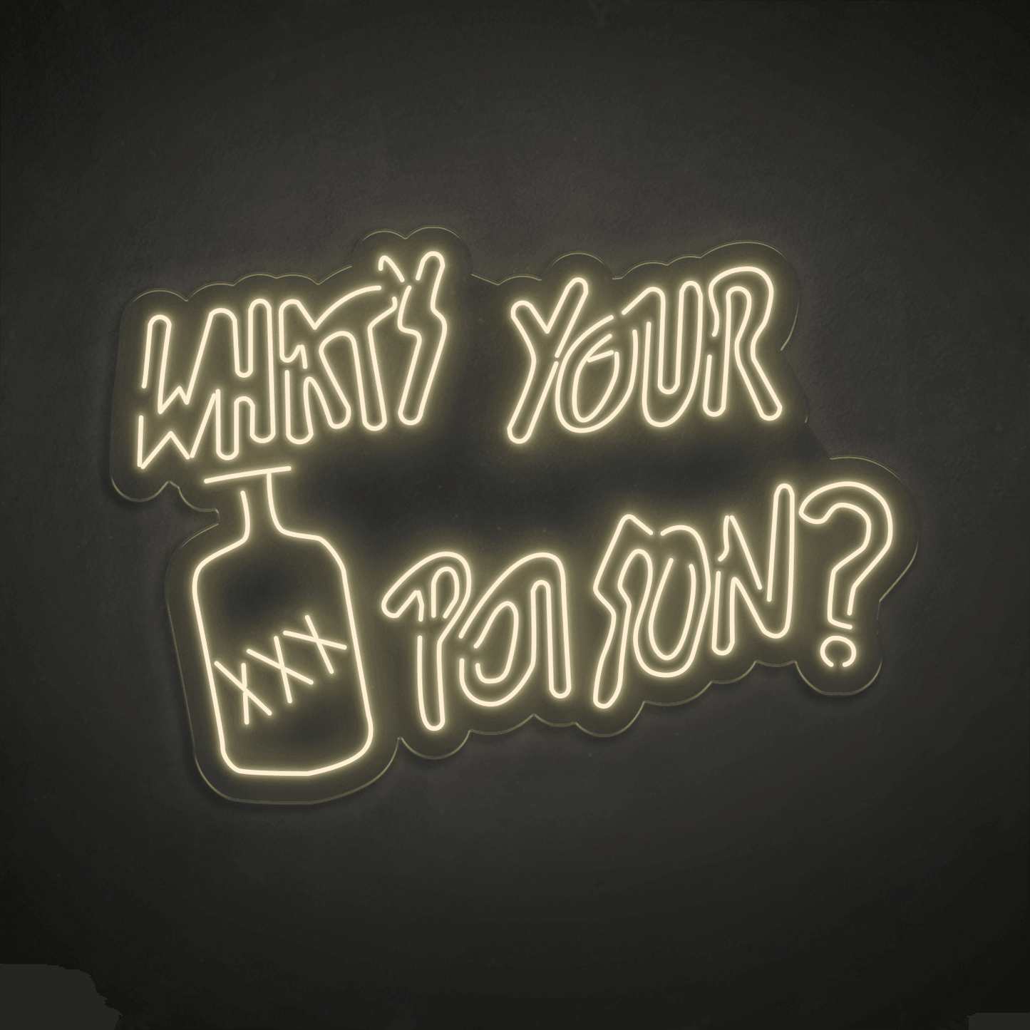 What's Your Poison Neon Sign - 100cm - mancavesuperstore